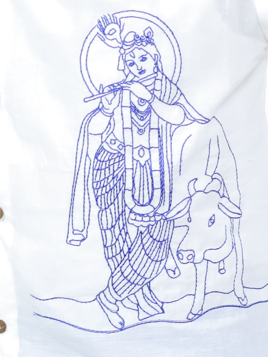 KID1 Nandlala Krishna Kanhaiya Dhoti Set White