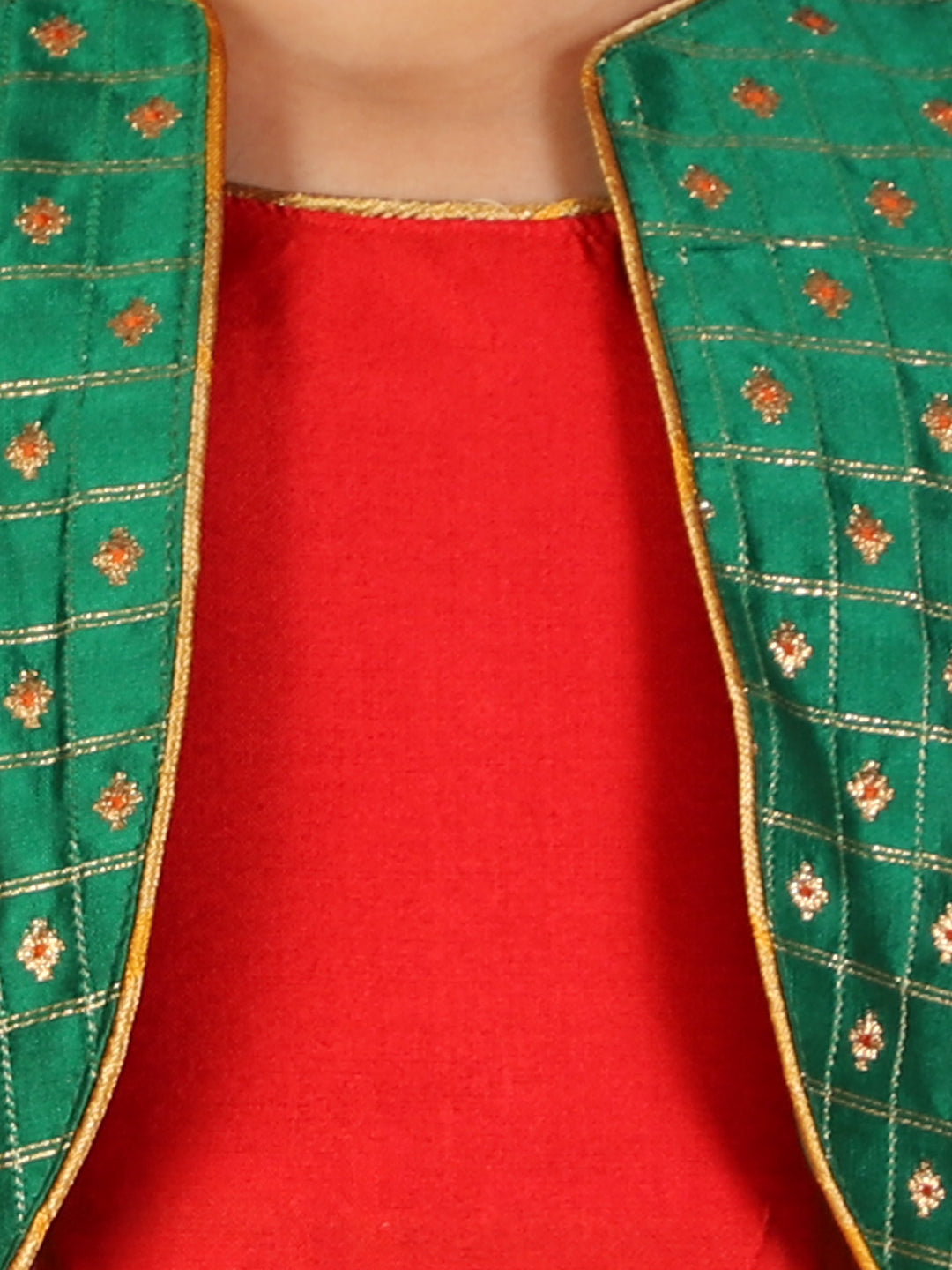 KID1 Royal Lehenga Choli Green