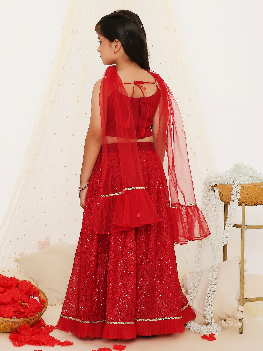 KID1 Anya Lehenga Choli Set Red