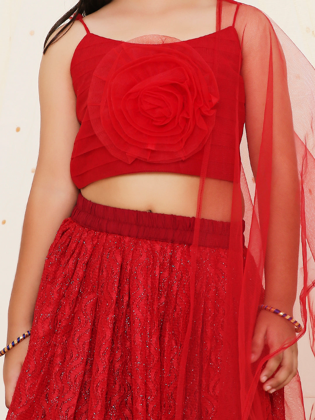 KID1 Anya Lehenga Choli Set Red