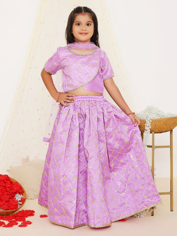 KID1 Iris Bloom Lehenga Choli Purple