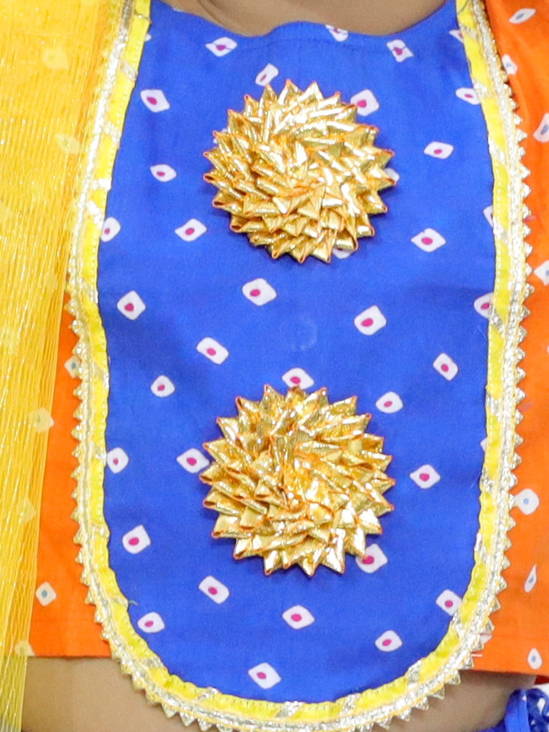 KID1 Chanda Bandhani Lehenga Choli Orange