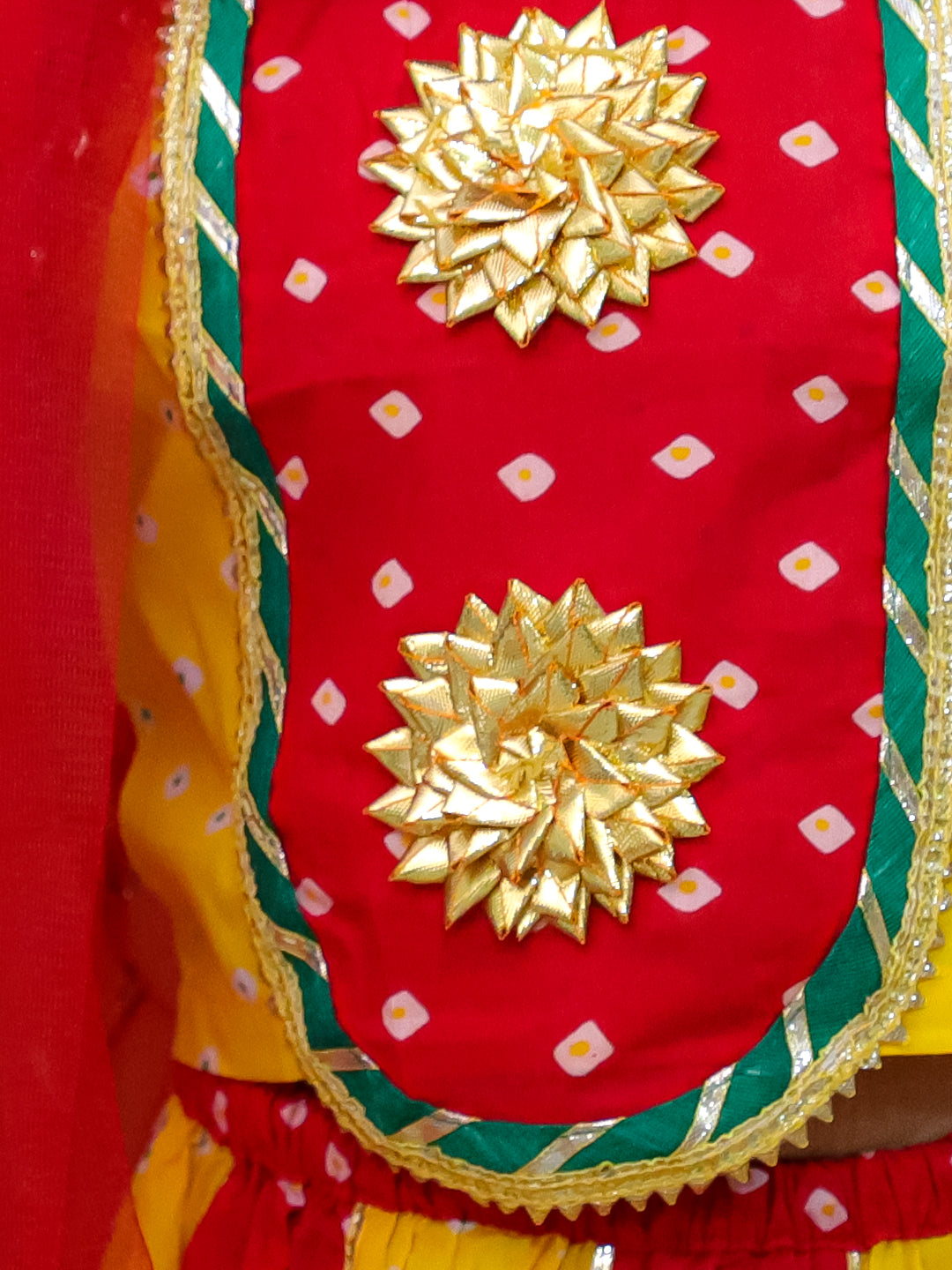 KID1 Chanda Bandhani Lehenga Choli Yellow