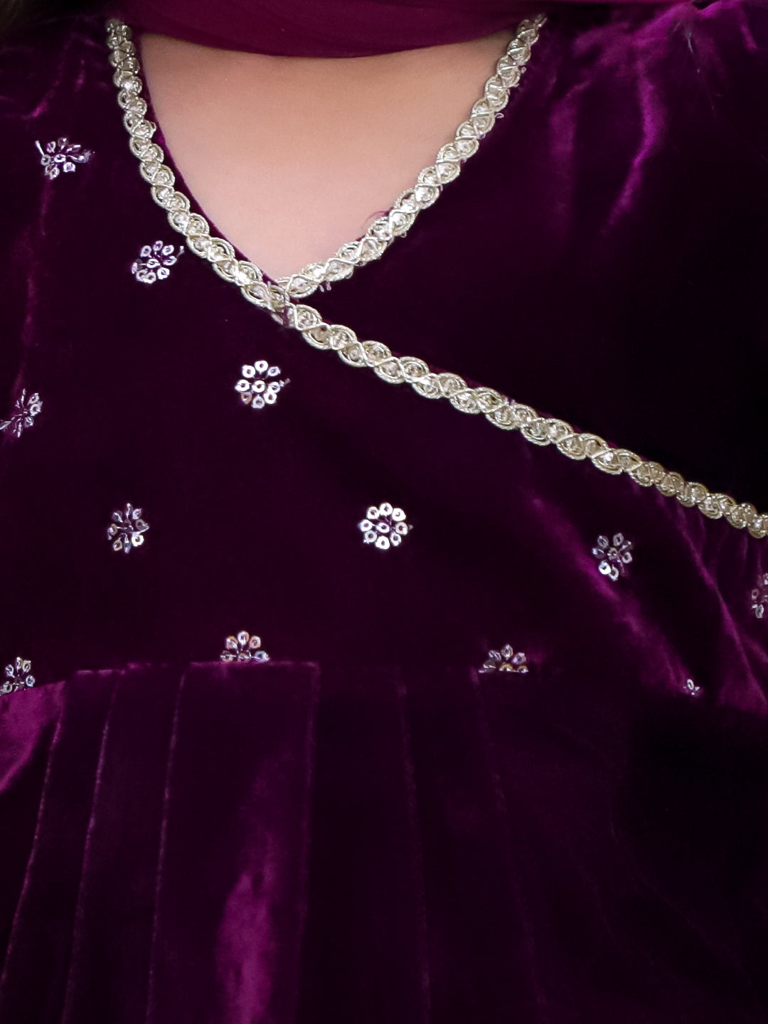 KID1 Alina Velvet Lehenga Purple