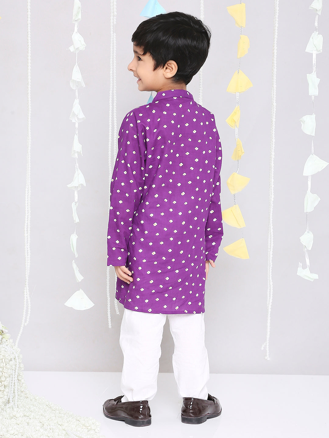 KID1 Chanda Bandhani Kurta Pyjama Purple