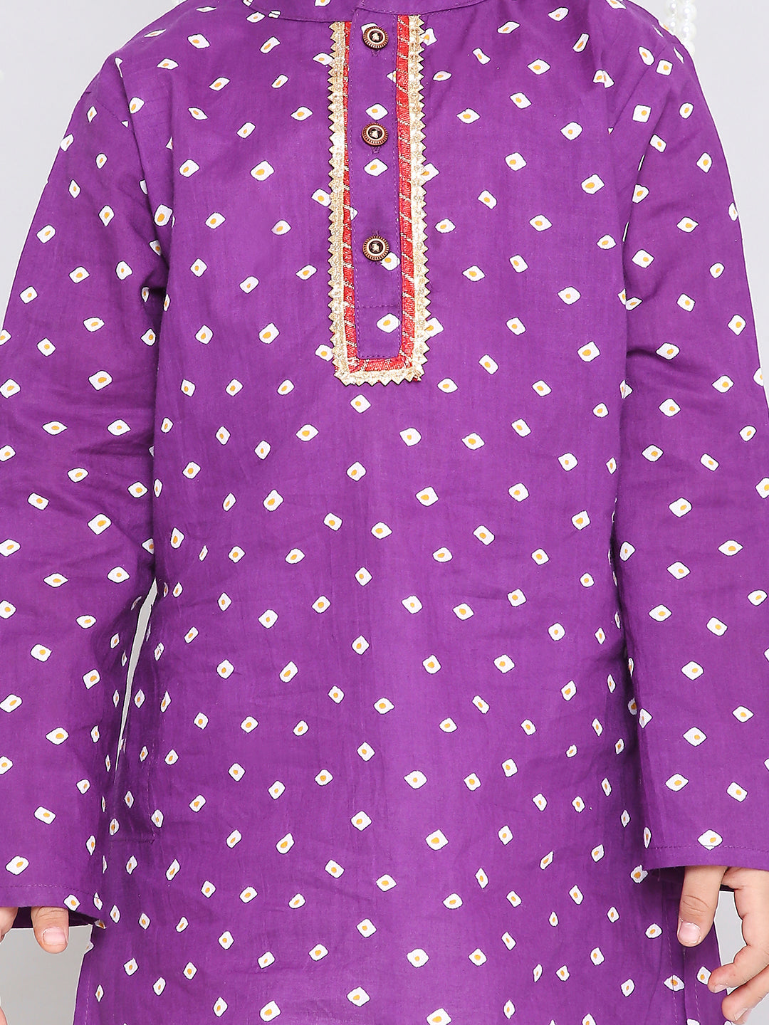 KID1 Chanda Bandhani Kurta Pyjama Purple