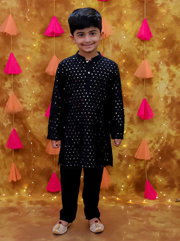 KID1 Mirror Shimmer Kurta Pyjama Black