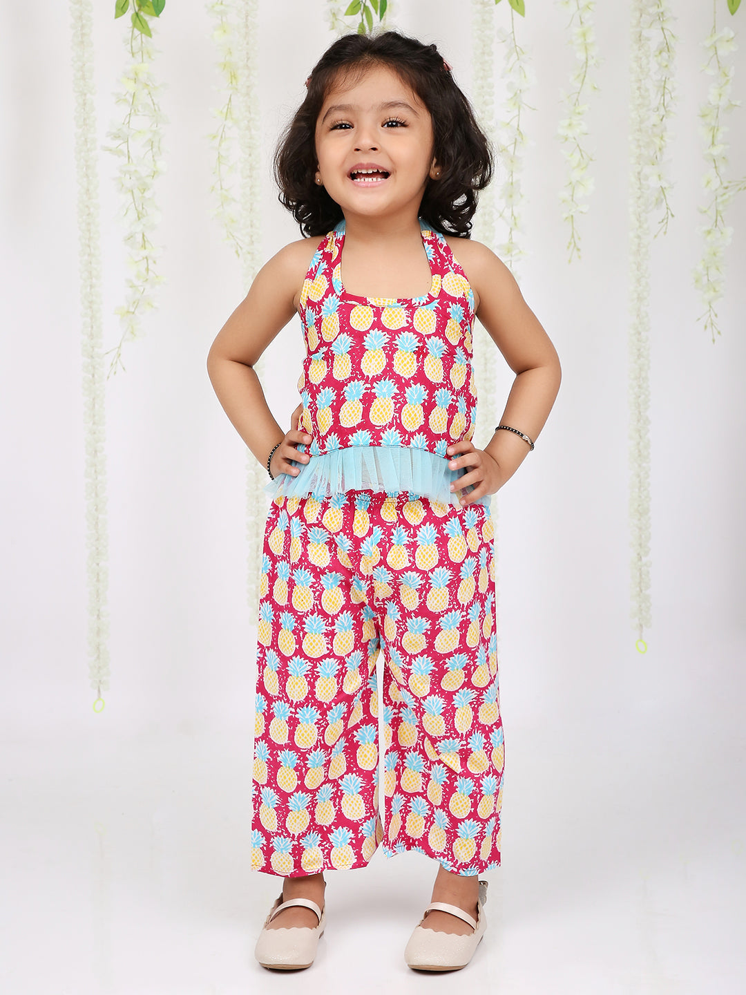 KID1 Pina Colada Halter Neck Top With Pant Pink