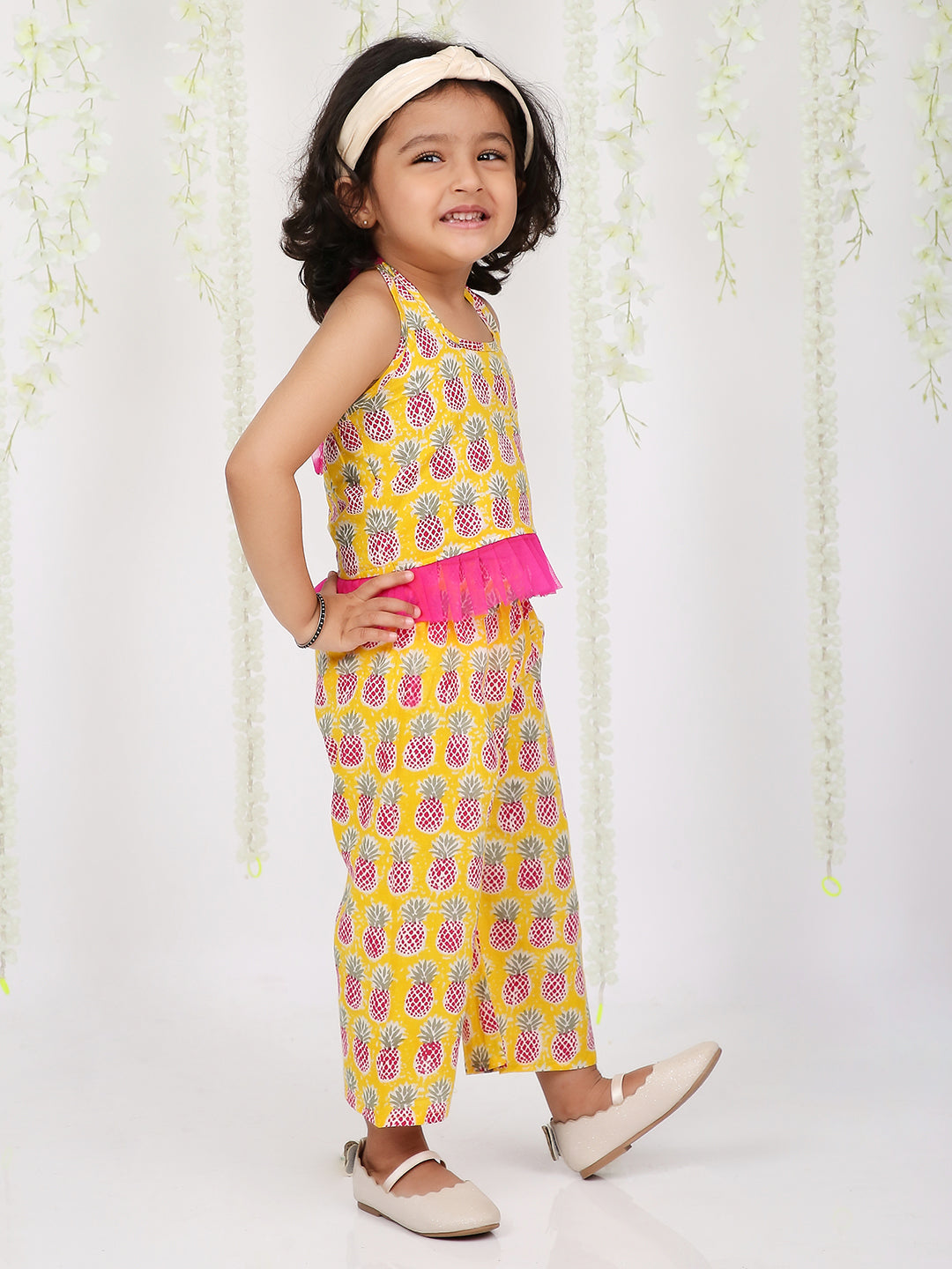KID1 Pina Colada Halter Neck Top With Pant Yellow