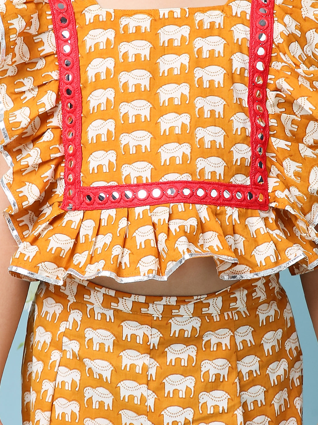 KID1 Elephant Print Palazzo Set Musturd