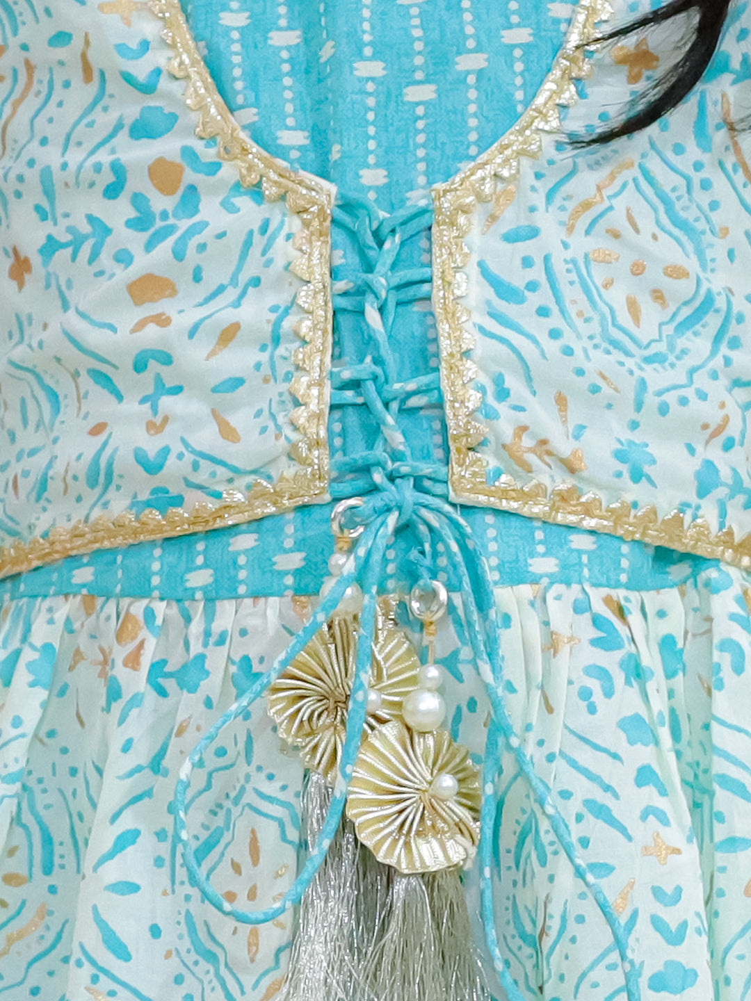 KID1 Anmol Kurti Sharara Set Green