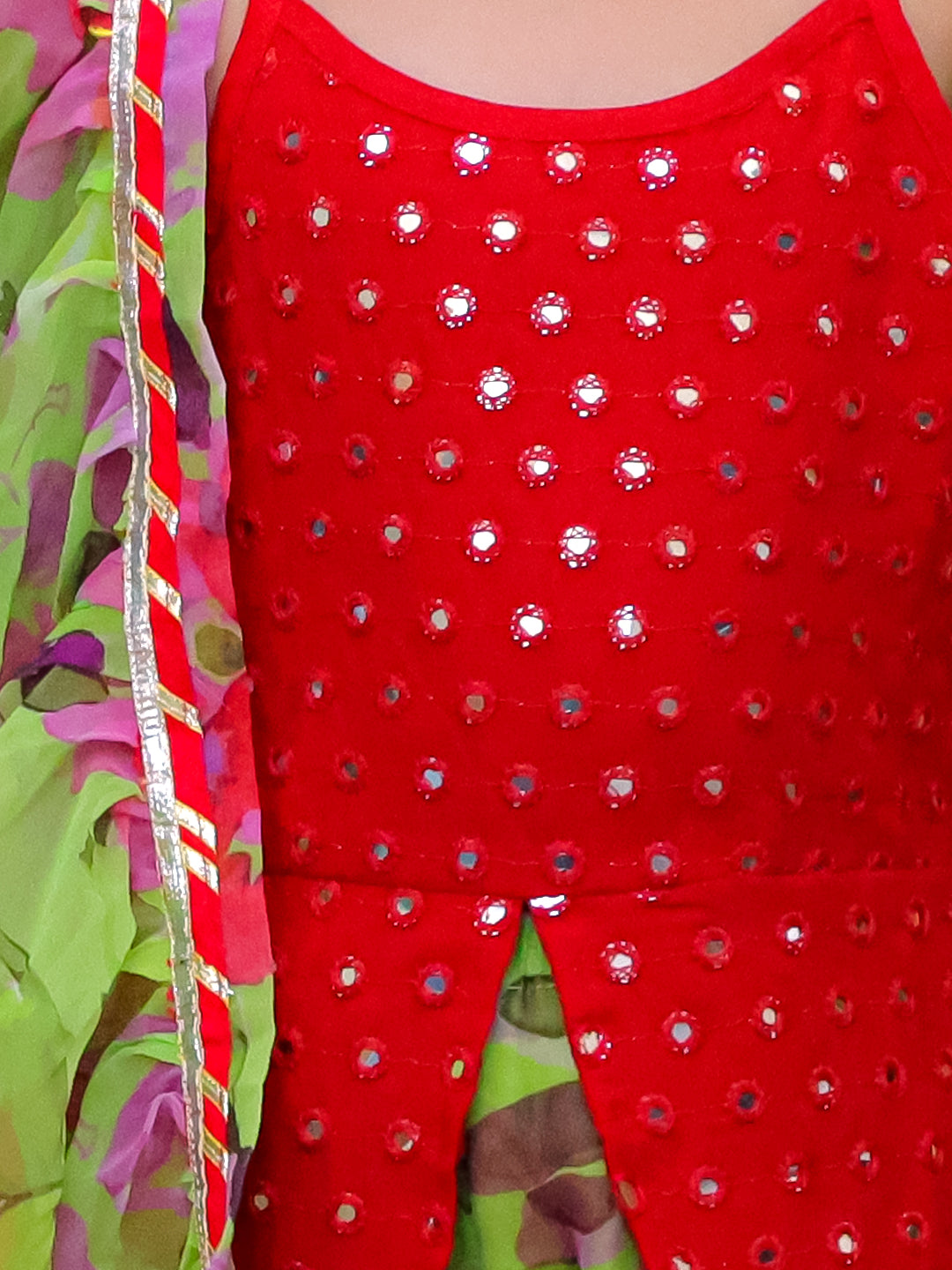 KID1 Malang Mirror Sharara Set Green