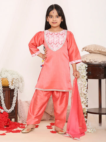 KID1 Simran Kurti Salwar Set Peach