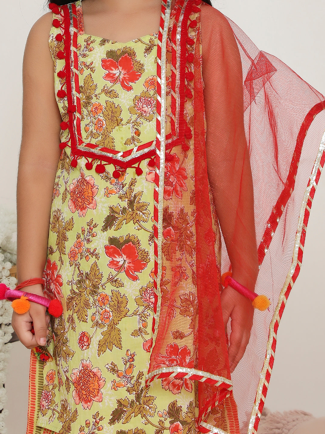 KID1 Gulabo Kurti with Afghani Pants Green