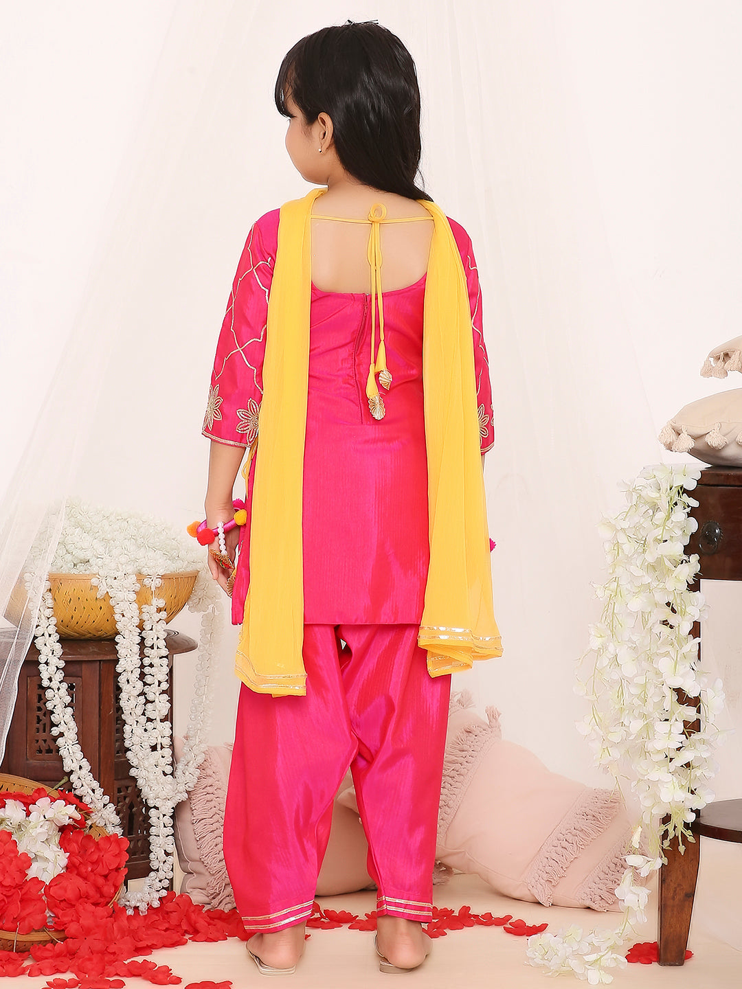 KID1 Gota Patti Kurti Salwar Pink