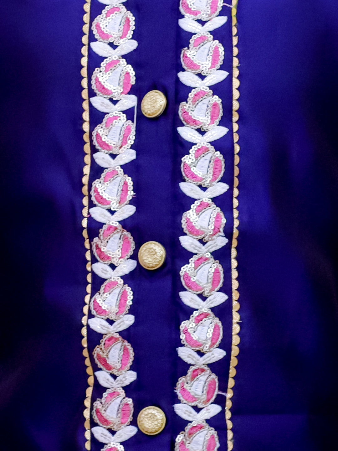 KID1 Rose Bliss Sherwani Set Navy Blue