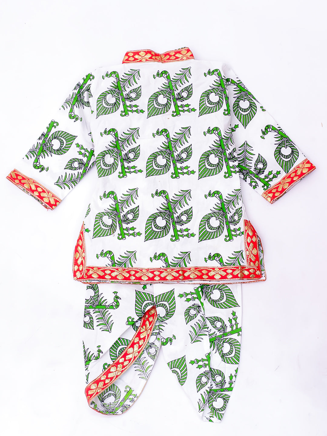 KID1 Printed Angharakha Kurta Dhoti White