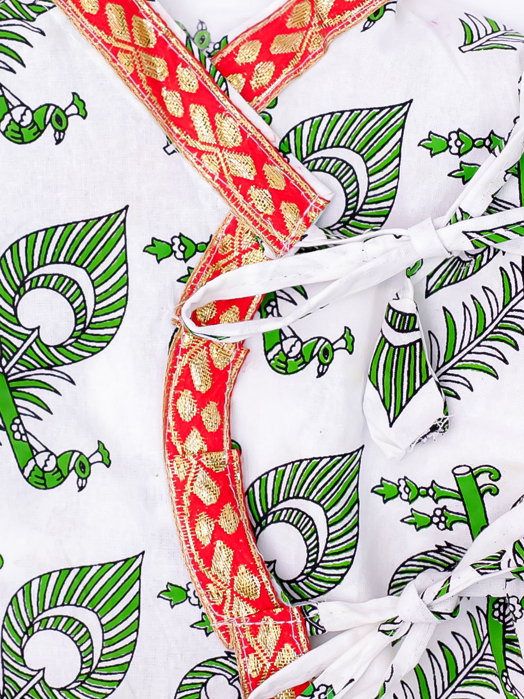 KID1 Printed Angharakha Kurta Dhoti White