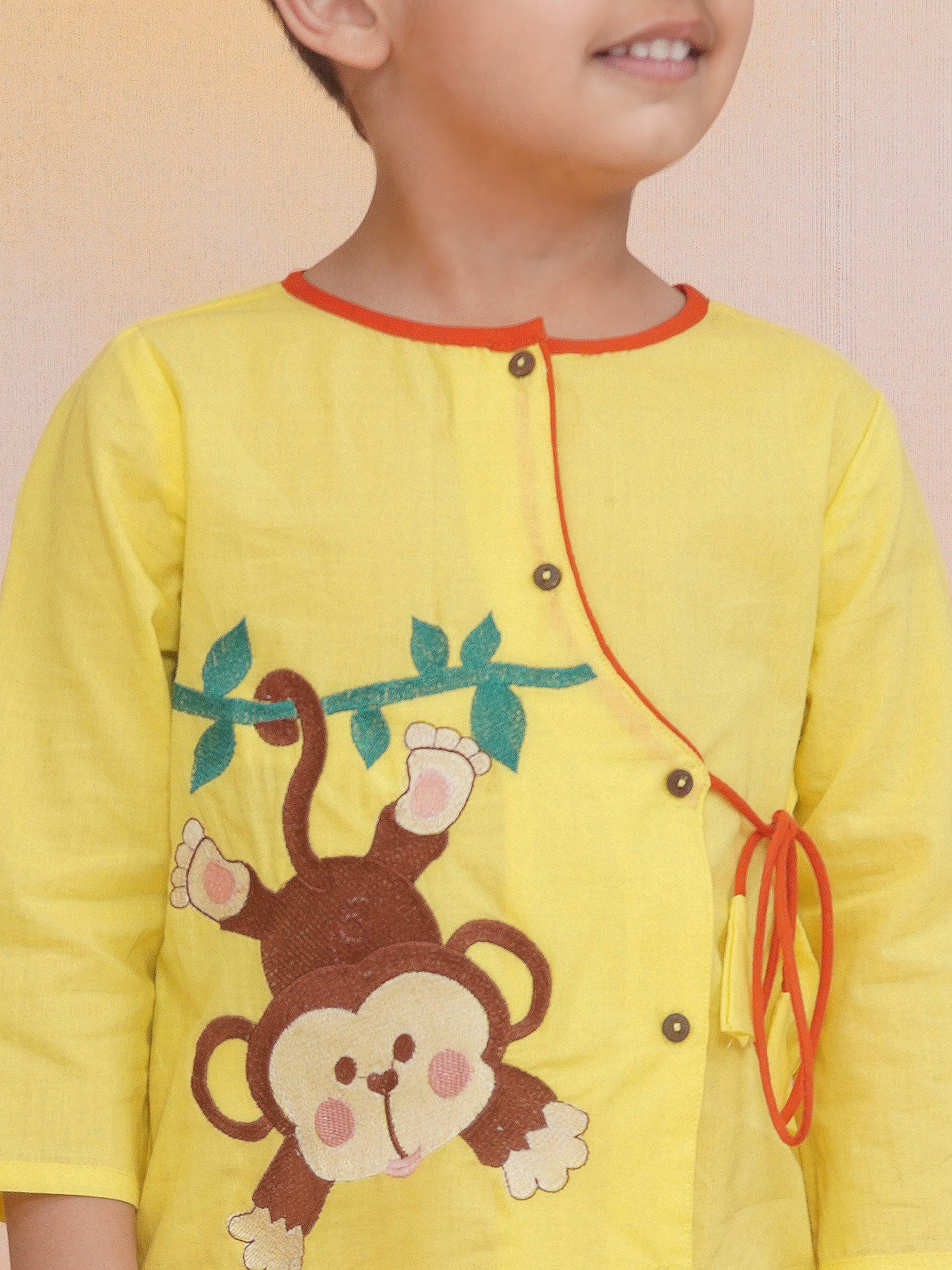 KID1 Badmaash Bandar Kurta Dhoti Yellow