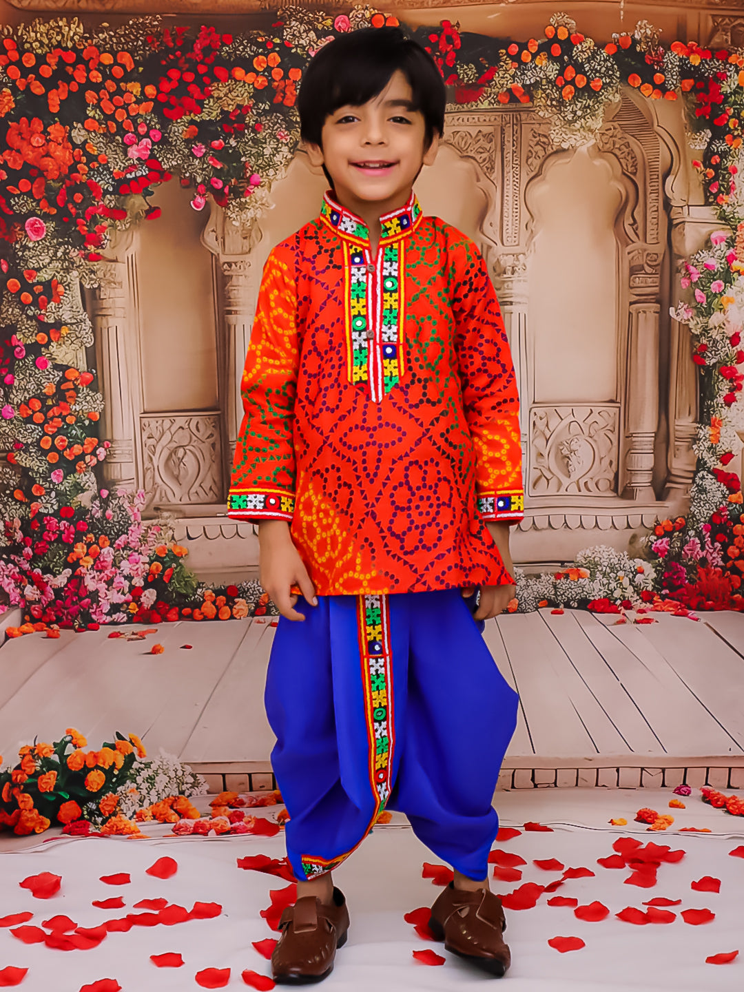 KID1 Colourama Navratri Kurta Dhoti Set Orange