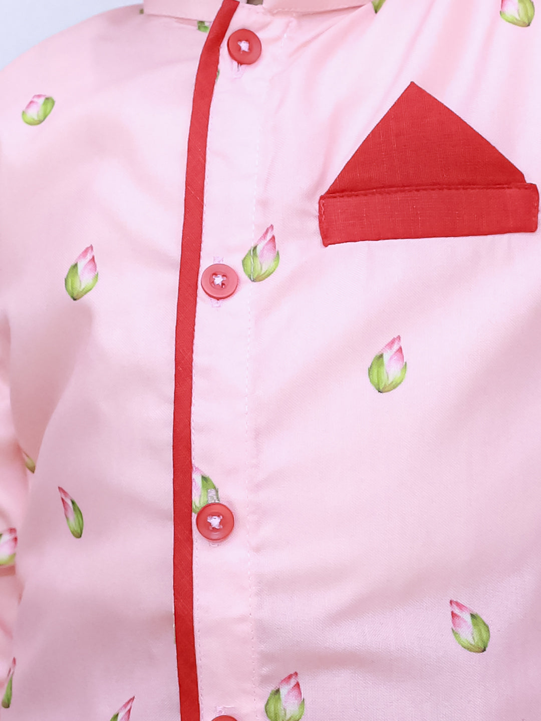 Kid One Printed Kurta with Dhoti Set Pink