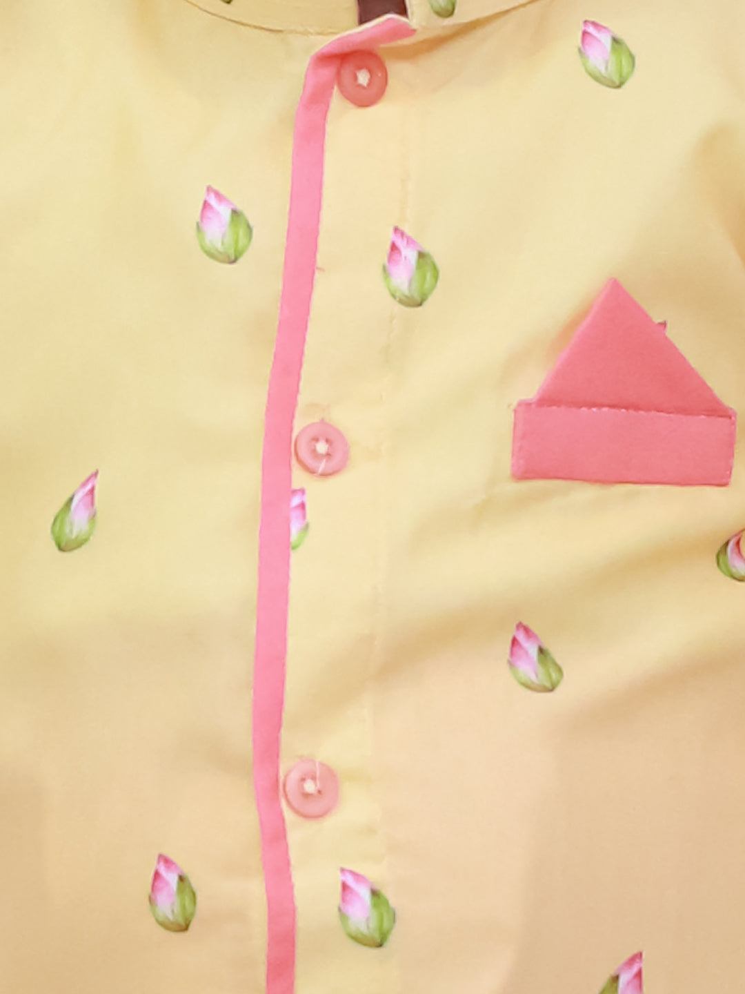 Kid One Printed Kurta with Dhoti Set Yellow