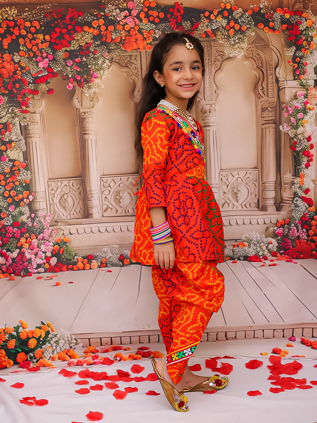 KID1 Dandia Mania Dhoti Set Orange