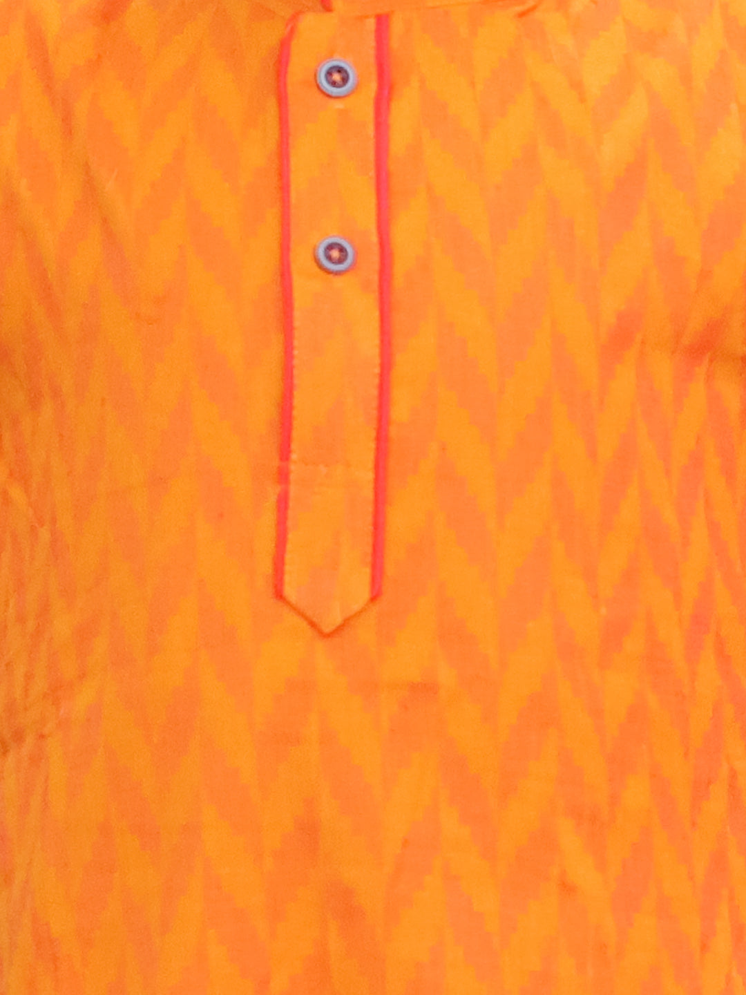 KID1 Chevron Weave Handloom Kurta Pyjama Orange