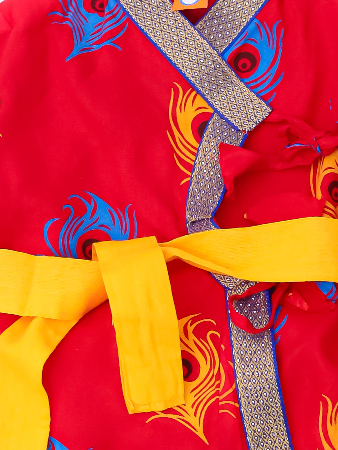 KID1 Mor Pankhh Kanha Angrakha Dhoti Set Red