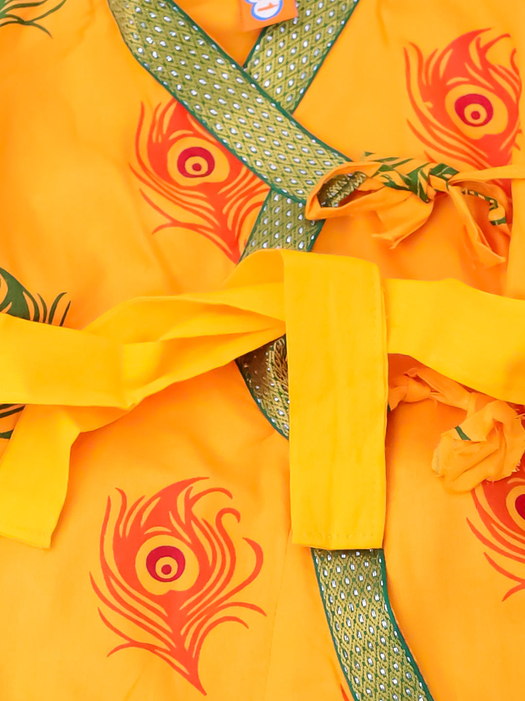 KID1 Mor Pankhh Kanha Angrakha Dhoti Set Yellow