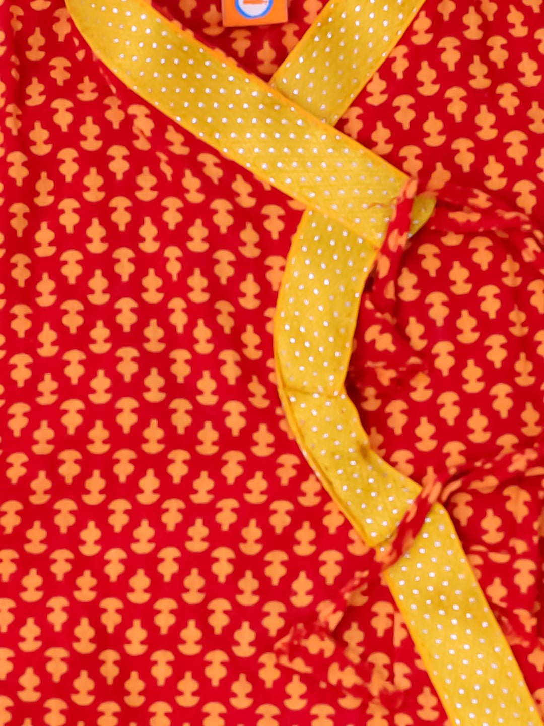 KID1 Traditional Printed Krishnaa Set Red