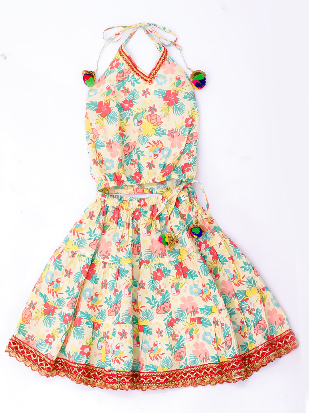 KID1 Infants Banjara Skirt With Halter Neck Choli Yellow