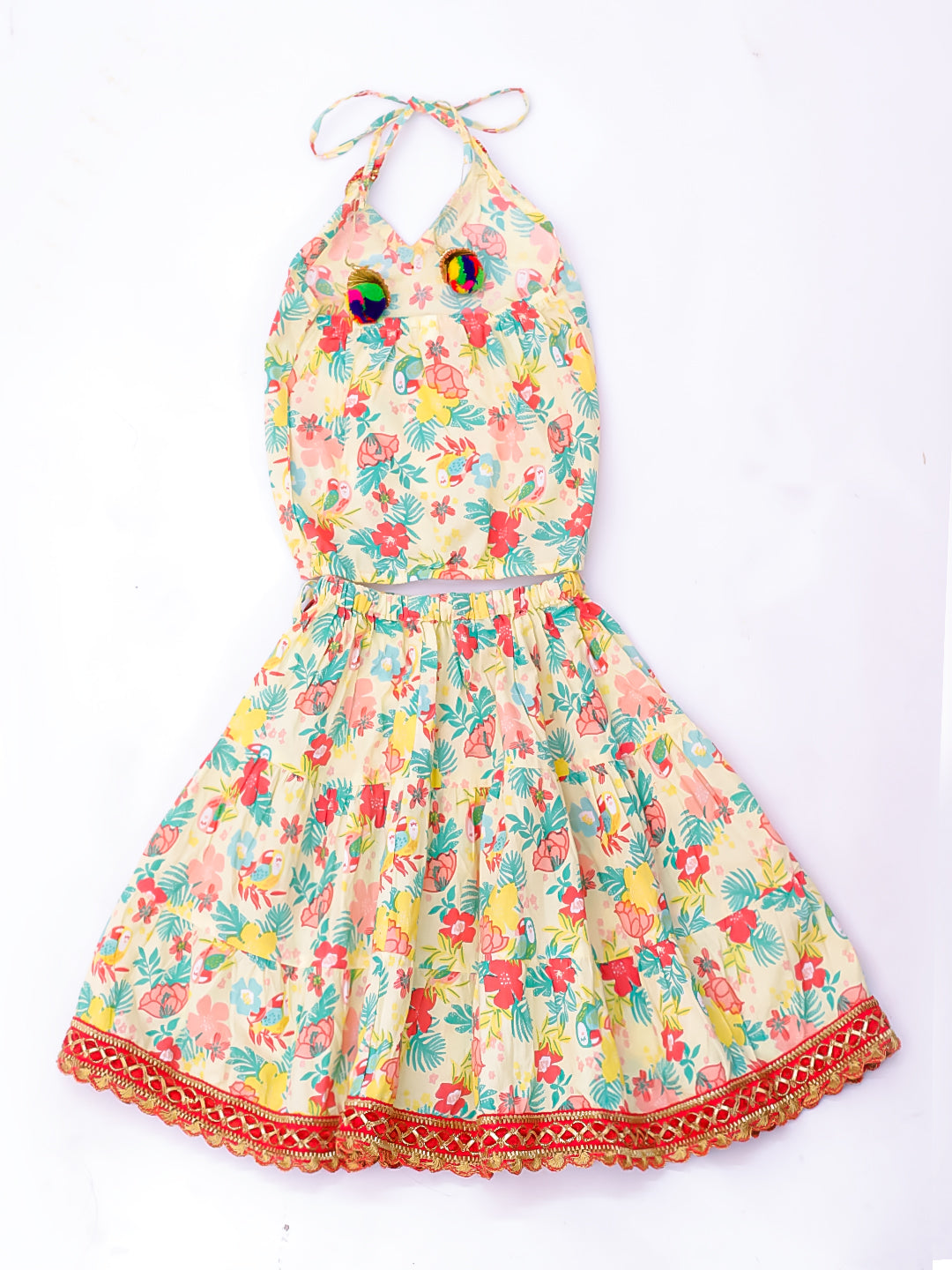 KID1 Infants Banjara Skirt With Halter Neck Choli Yellow