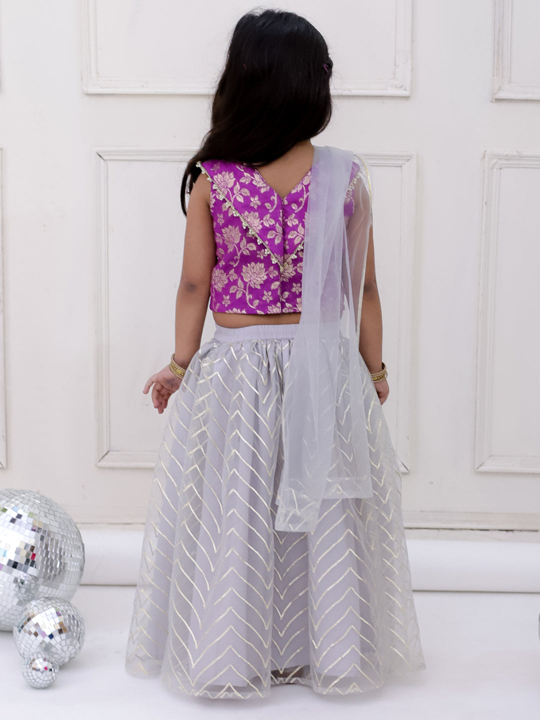 KID1 Miss Glam Lehenga Set Purple