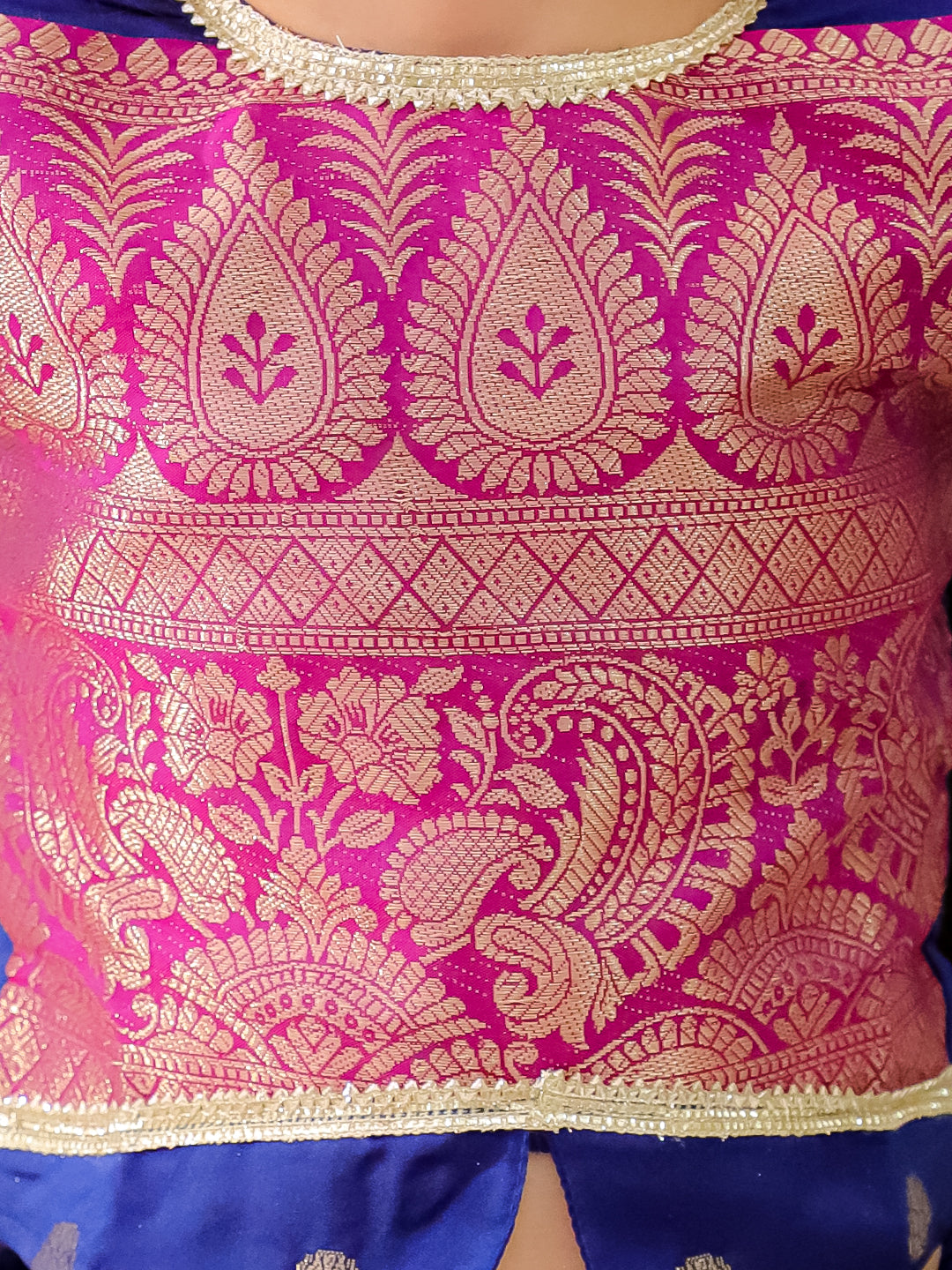 KID1 Twinkle Pattu Lehenga Choli Set Navy Blue