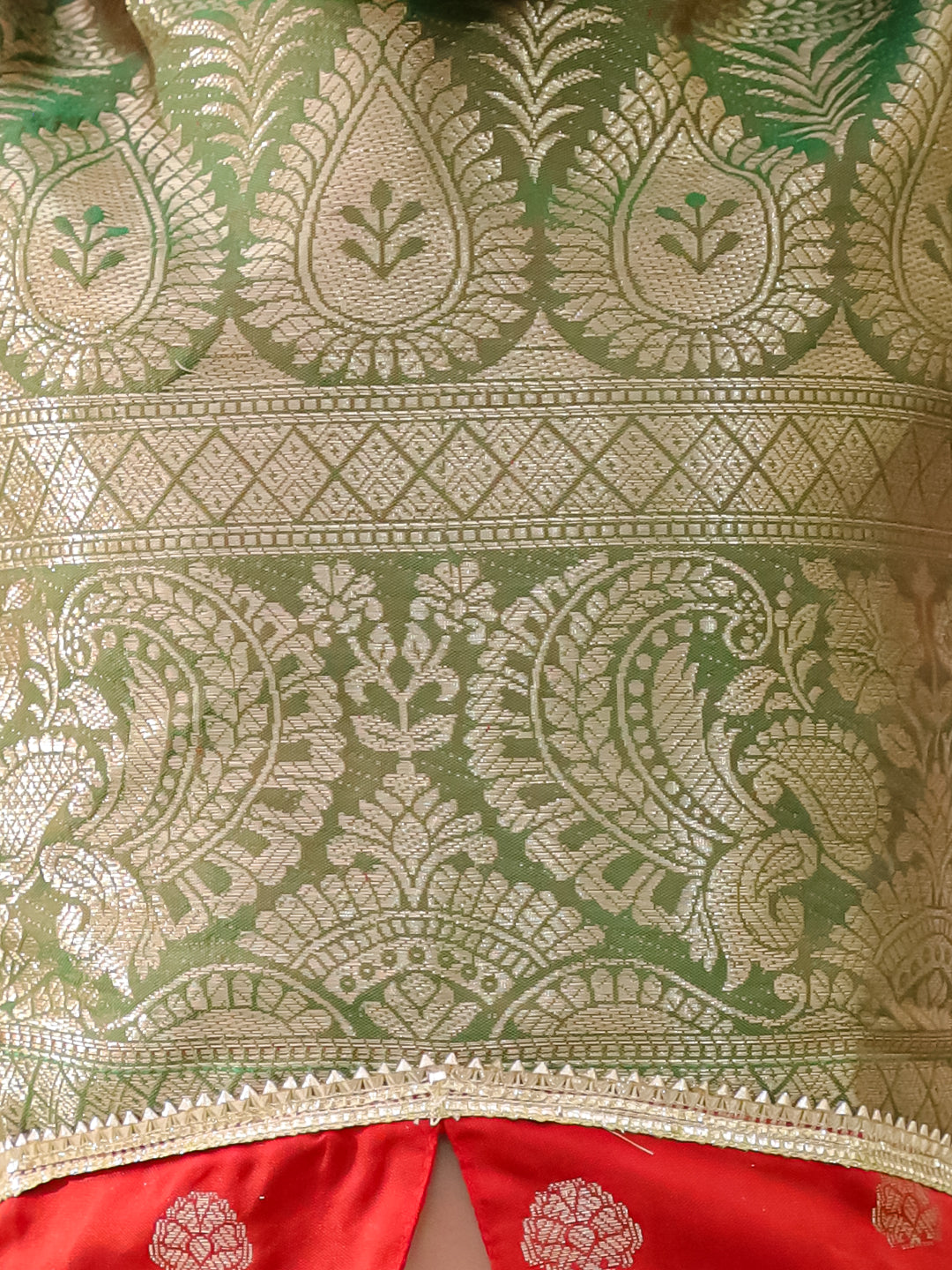 KID1 Twinkle Pattu Lehenga Choli Set Red