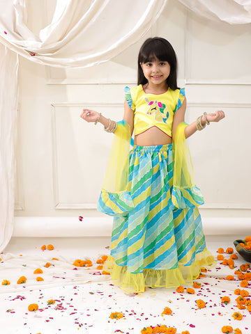 KID1 Unicorn Lehenga Choli with Dupatta Yellow