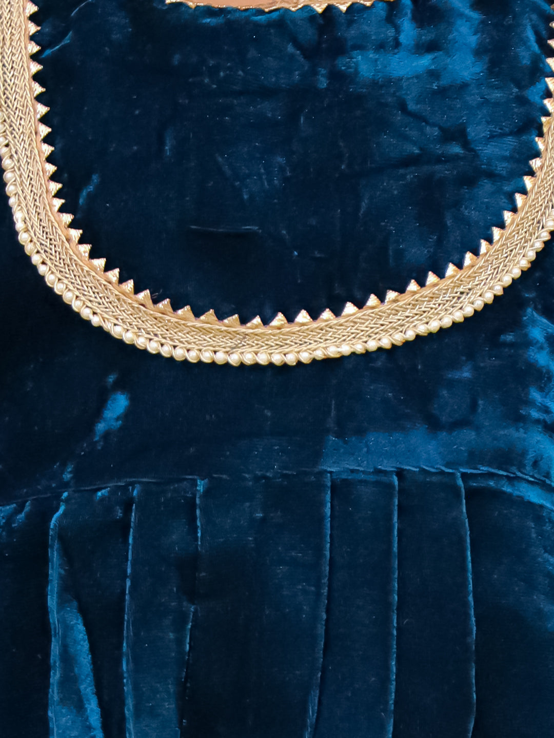 Kid One Alina Velvet Lehenga Choli With Dupatta Blue