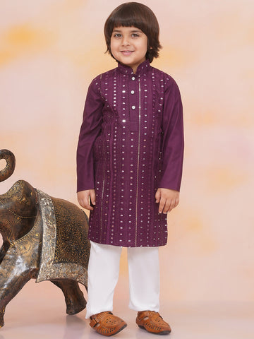 KID1 Mirror Shimmer Rayon Kurta Pyjama Purple