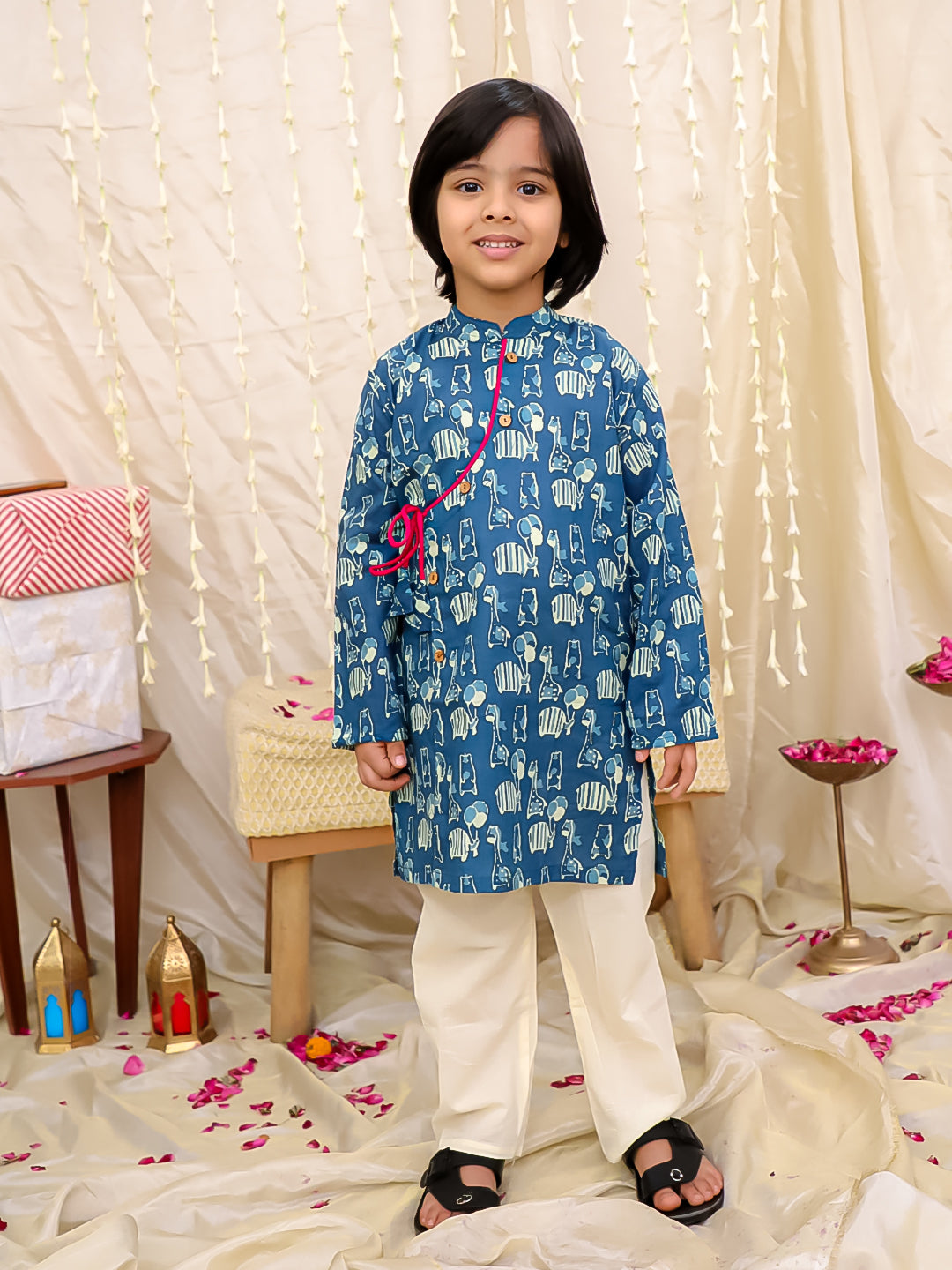 KID1 Jungle Jam Kurta Pyjama Set Blue