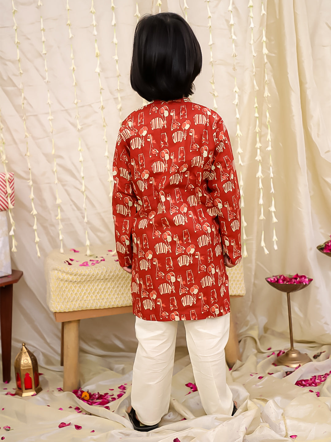 KID1 Jungle Jam Kurta Pyjama Set Maroon