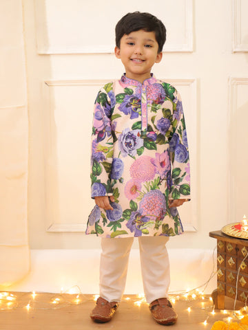 KID1 Floral Kurta Pyjama Set Blue
