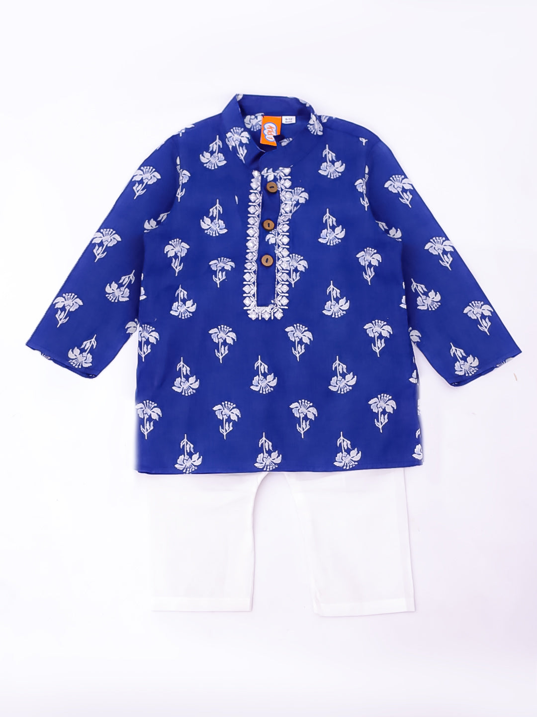 KID1 Infants Floral Tiny Threads Kurta Pajama Set Blue