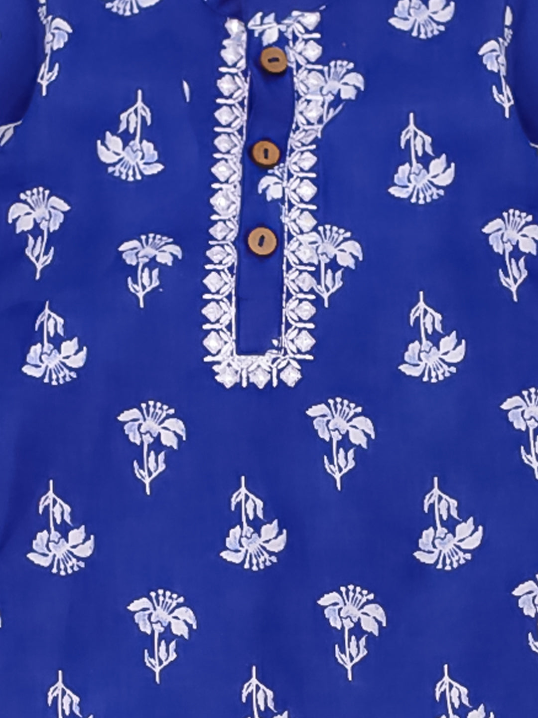 KID1 Infants Floral Tiny Threads Kurta Pajama Set Blue