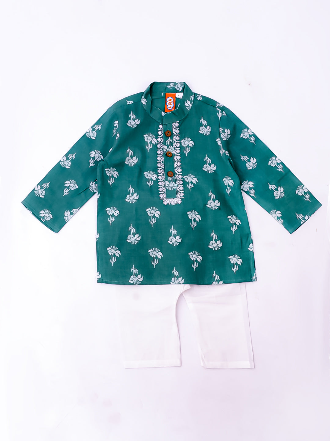 KID1 Infants Floral Tiny Threads Kurta Pajama Set Green