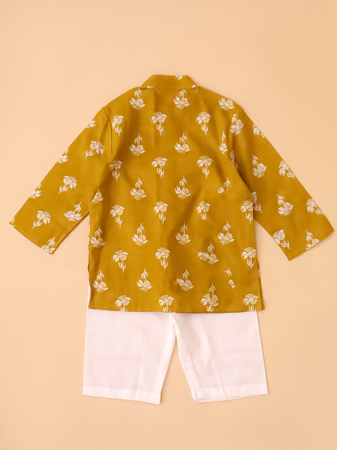 KID1 Infants Floral Tiny Threads Kurta Pajama Set Musturd