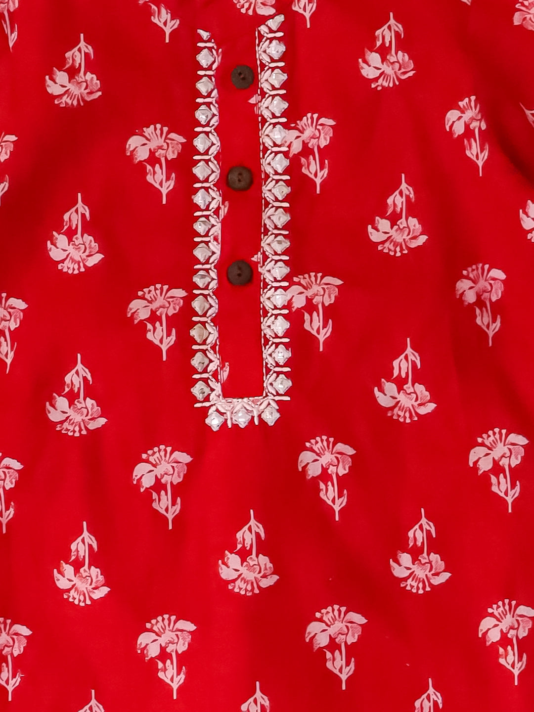 KID1 Infants Floral Tiny Threads Kurta Pajama Set Red