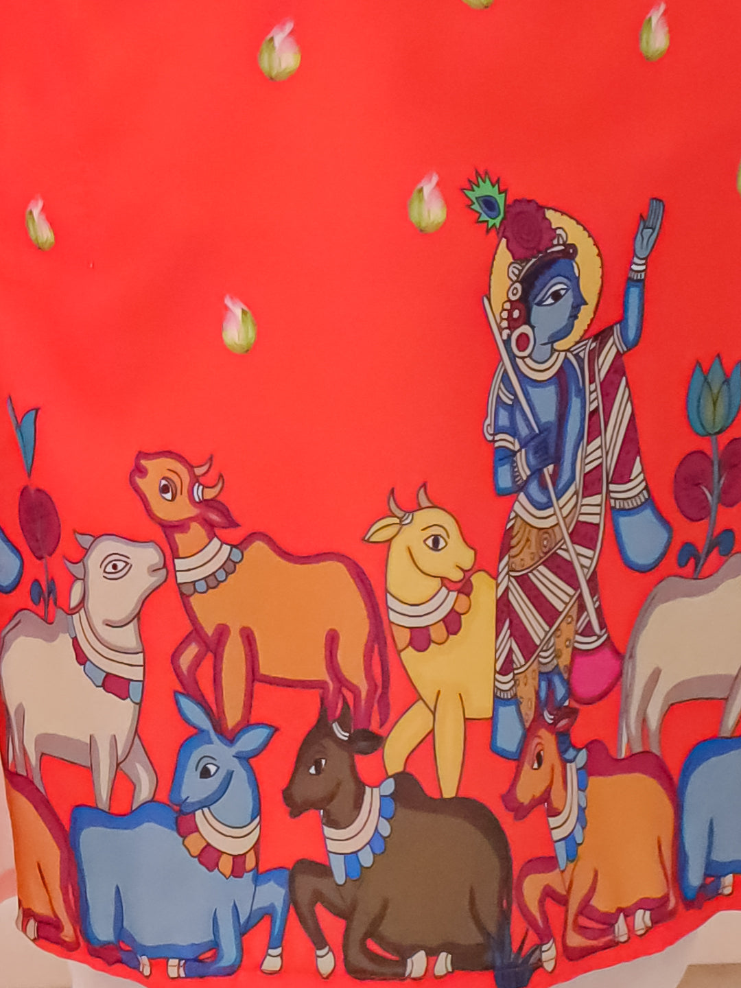 KID1 Krishna Slim-Fit Printed Kurta Pyjama Orange