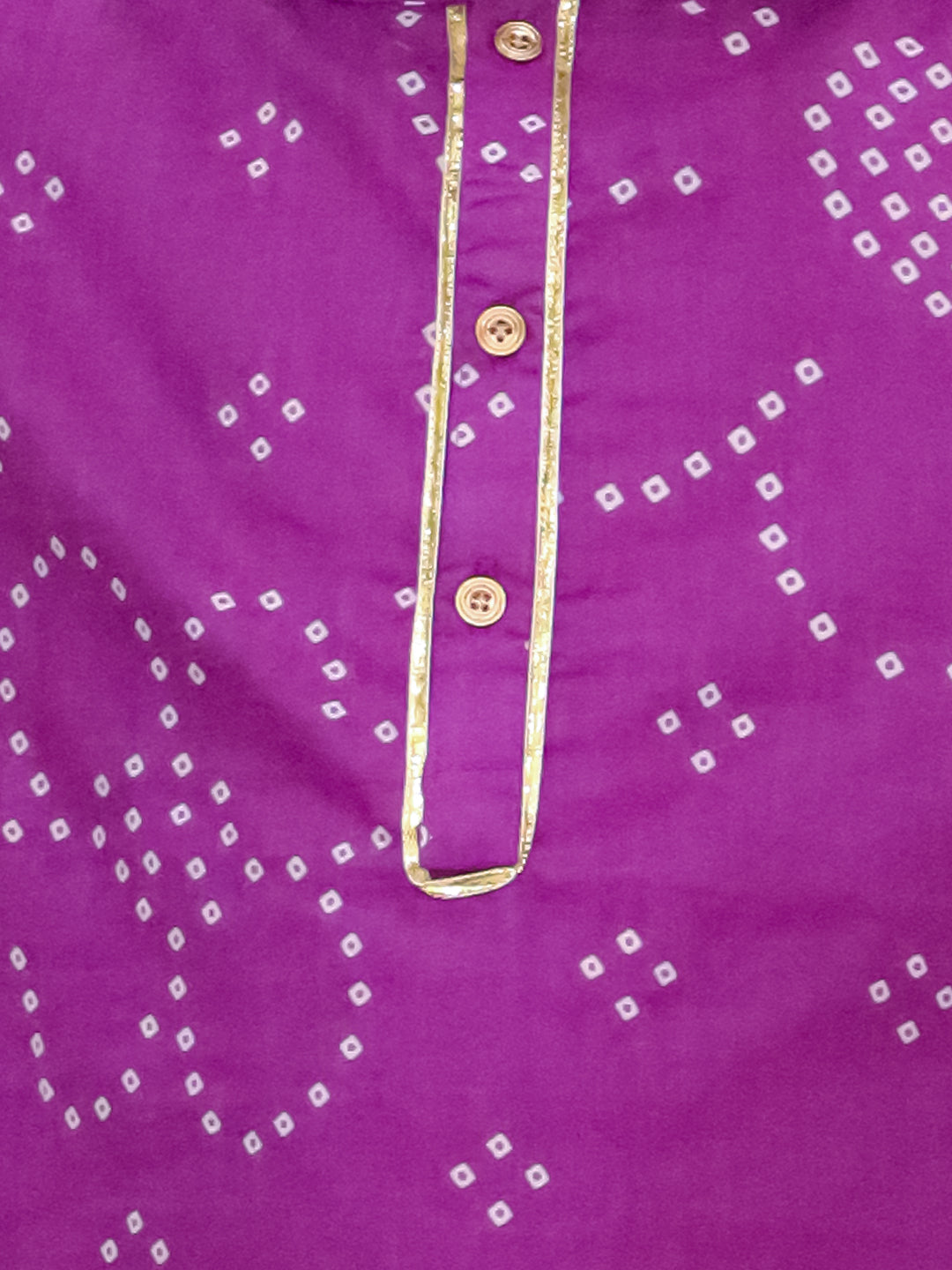 Kid One Royal Bandhani Kurta Set Purple