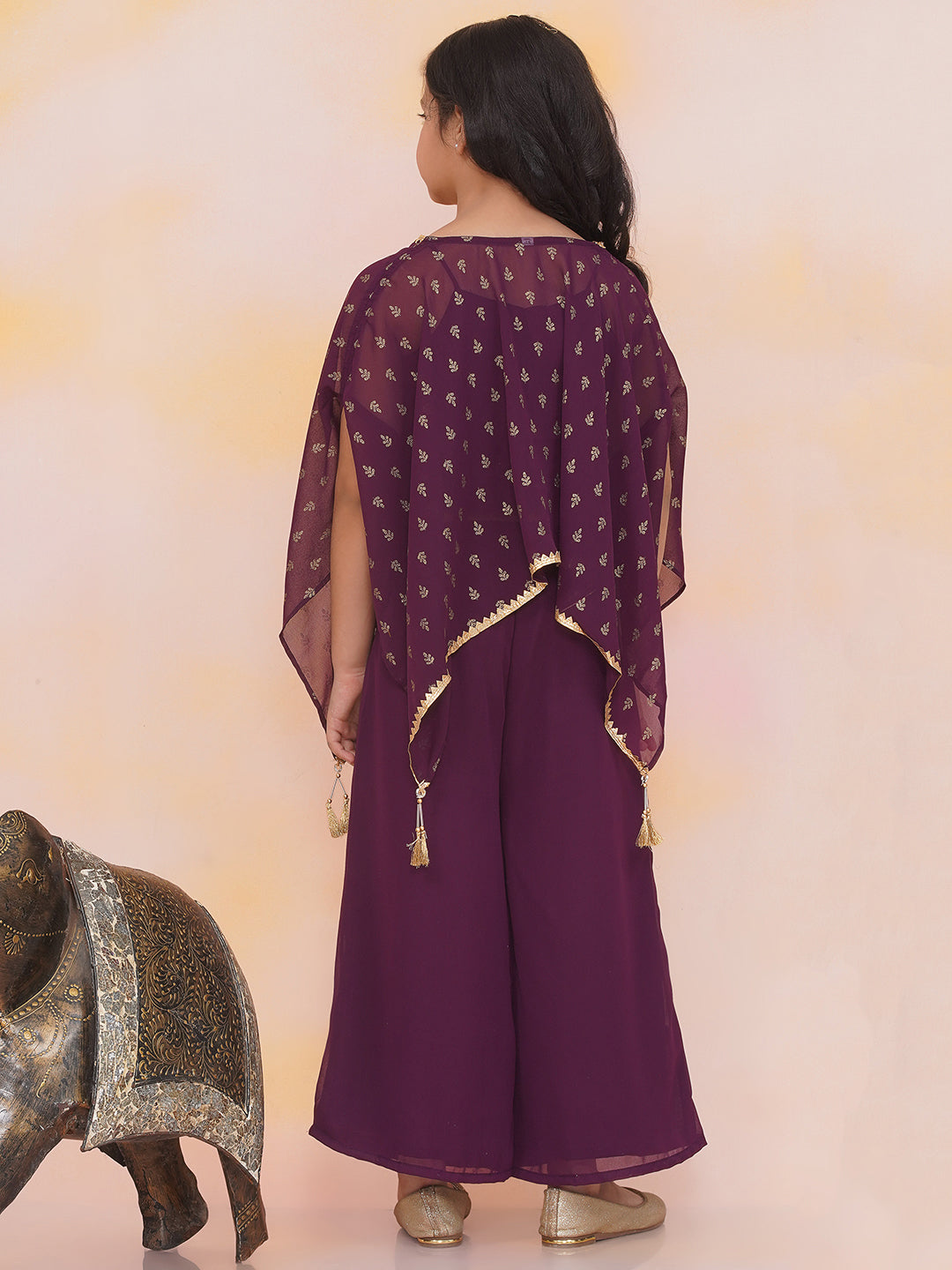 KID1 Sana Kaftan Palazzo Set With Inner Wine